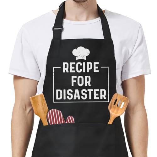 SANDJEST Funny Mens Aprons with Pockets for BBQ Grilling Cooking Grandpa Husband Apron for Birthday Christmas Father's Day - color: Grilling/Bbq 4