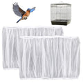 2 Pcs Bird Cage Cover Universal Bird Cage Seed Catcher, Breathable Nylon Mesh Net Cover Adjustable Soft Airy Cages Net Stretchy Skirt for Round Square Cages