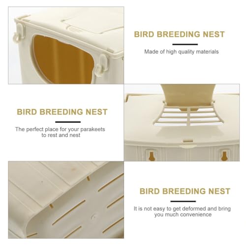 Mipcase 3 Pcs Bird Breeding Box Plastic Bird Nesting Box Hanging Hut for Parrots Finches Cockatiels Garden Yard Porch Home 5.11 X 5.11 X 3.93 in