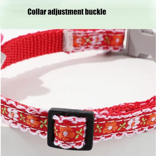 XS Dog Collar Leash Set, Puppy Collars with Bell Basic Floral Small Dog Collars Girls for XXS Xs Small Pet Animal Litter Tiny, Burgundy Red - color: Burgundy Red