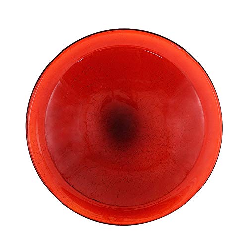 Achla Designs CGB-09R-RM 12 Inch Red Crackle Rail Mount Bracket Birdbath - color: Red