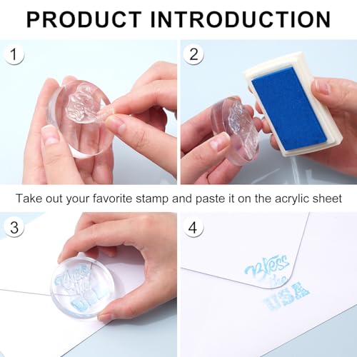 Whaline 5 Sheet 4th of July Clear Stamps Patriotic Silicone Transparent Stamps Border Stamp Cards for 250th Anniversary Independence Day Memorial Day DIY Crafts Card Making Scrapbooking Embossing - style: 4th of July