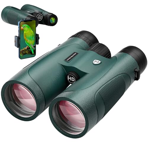 15x52 HD Binoculars for Adults High Powered with Upgraded Phone Adapter | Bright & Sharp HD Optics, Clear Low Light Vision, Large View, Waterproof, Lightweight for Bird Watching Cruise Travel Hunting