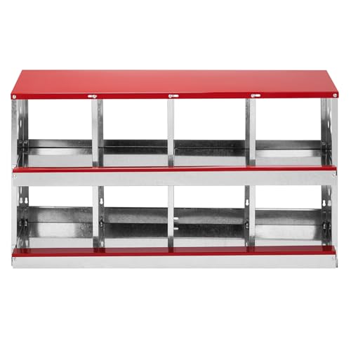 8 Compartment Roll Out Chicken Nesting Box with Basket, Egg Nest Box Chicken Laying Box Hens Chicken Coop Box,