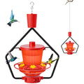 Retractable Hummingbird Feeder – 6 Feeding Ports, Leak-Proof, Ant & Bee Proof, Easy Top-Fill & Easy to Clean, Durable ASA Plastic, 18.5 oz Capacity, Adjustable Hanging System with 44" Extension(Red) - color: Red,1 Pack
