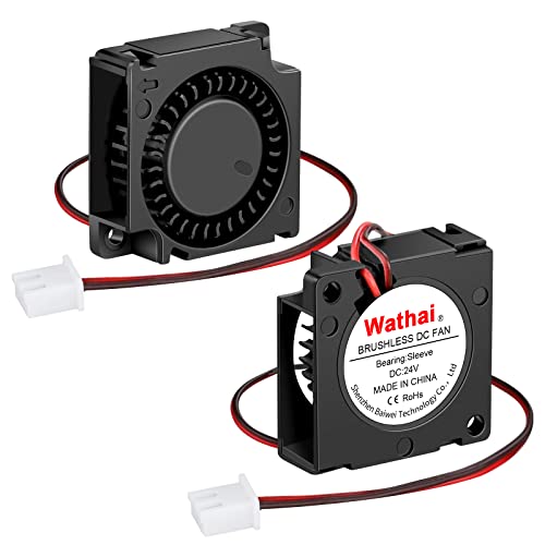 2Packs Wathai 30mm 24V Blower Fan Brushless Exhaust Fan 2pin 30 x 30 x 10mm | for DIY Cooling Single Board Computer, Custom Setu, Hotend - color: 30x10mm 24V