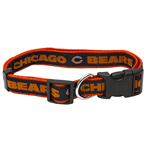 Pets First NFL Chicago Cubs Licensed PET COLLAR, Large - Heavy-Duty, Strong, and Durable Dog Collar. Available in 31 Football Teams and 4 Sizes - color: Chicago Bears, size: Large
