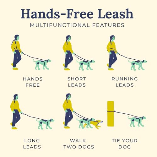 Midnight Hands-Free Rope Leash - color: Midnight Black Hands-Free Dog Leash