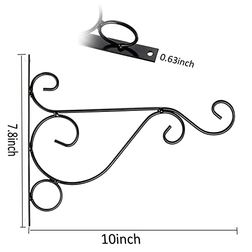 Orgrimmar Hanging Plant Bracket 4 Packs Metal Wall Plant Hangers with Iron Screws Decorative Hook for Bird Feeders, Lanterns, Wind Chimes, Planters, Flower Pot, Outdoor Indoor Decor