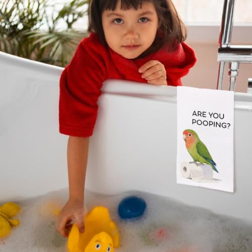 , Bird Decor Hand Towels for Bathroom, Bird Lover Gifts,are You Pooping Funny Bathroom Towel, 16x24 Inch（Agapornis） - color: Bird Nerd-04