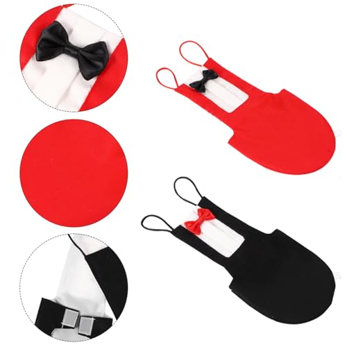 HANABASS 2Pcs Bird Diaper Parrot Suit Diapers, Cotton Pet Bird Clothes Pee Pads, Bird Harness Reusable, Macaw Parakeet Flight Suit for Birds, Cockatiel, Budgie, Red Black - size: XL