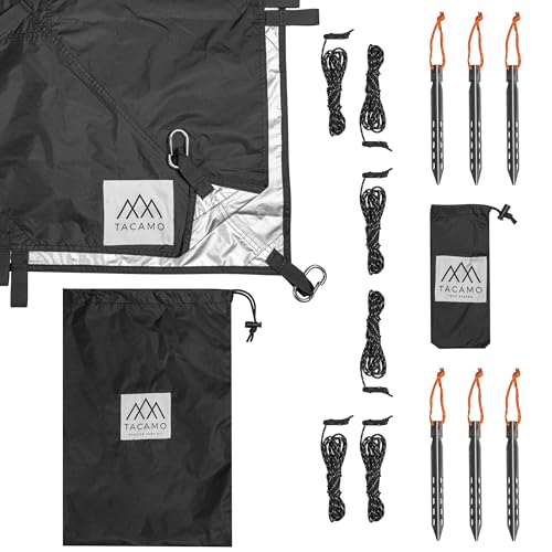 Waterproof Camping Tarp Shelter for Backpacking, Hiking, Hammock, and Bushcraft (Black, 10 FT x 12 FT)