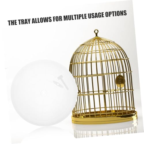 5pcs Round Birdcage Bottom Tray Reusable Plastic Litter Holder for Parrots and Canaries Easy to Clean Design for Creating Clean Living Space
