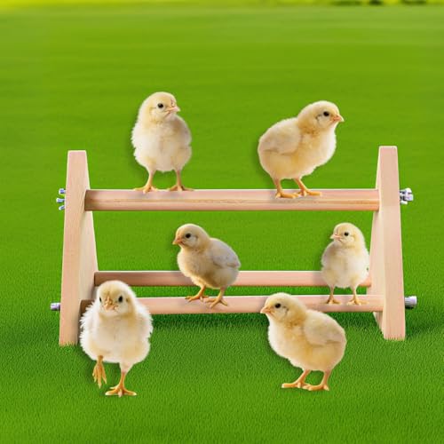 Chicken Perch for Coop -size13 L x 5.9" W x 6.5" H- Heavy Duty Poultry Roosting Bar with Natural Pine Wood-Durable Chicken Coop Accessories，Chick Perch Training Toys for Bird Baby Chicks Parrot