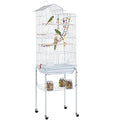 Yaheetech 62.5-inch Roof Top Flight Bird Cage for Parakeets Cockatiels Conures Finches Lovebirds Canaries Budgies Small Parrots, Large Birdcage with Detachable Rolling Stand, White - color: White