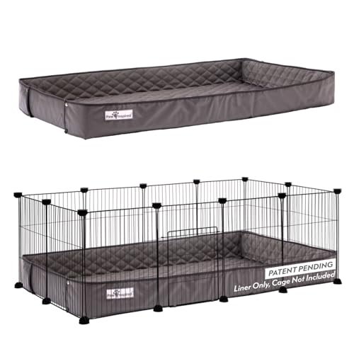 Paw Inspired Critter Box Cage Liner, Raised Sides, C&C 2x4 (12 Inch Grids) | Washable Fleece Bedding for Guinea Pigs Rabbits, Hamsters, Small Animals, Edge Protected Pee Pads - size: 2x4 (12" Grids)