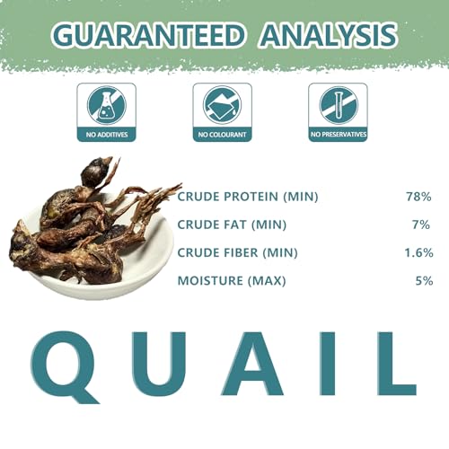 Freeze Dried Little Quail, 4.5 Oz Quail Dogs Cat Treats, Single Ingredient Freeze Dried Cat and Dog Treats Delicious Training Snacks, Natural Food Healthy Animal Protein Pet Food - size: 4.5 Ounce (Pack of 1)