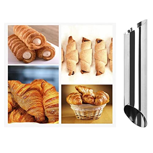 30 Pack Cannoli Horn Form Set, Large Stainless Steel Canolis Tubes Moulds Cannoli Kit for Baking Cannoli, Croissant Shell, Cream Roll Dessert, Safety Filled Edges - color: 30 pcs large conical tubes set