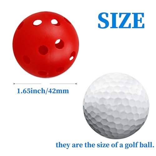 12Pcs Cat Ball Toy, Low Noise No Bells Holey Plastic Cat Balls, Funny Interactive Cats Toys for Indoor Cats, Firm Toy Balls for Kitten Puppy Ferret Bird (1.65", Red) - color: Red, 12/Pack
