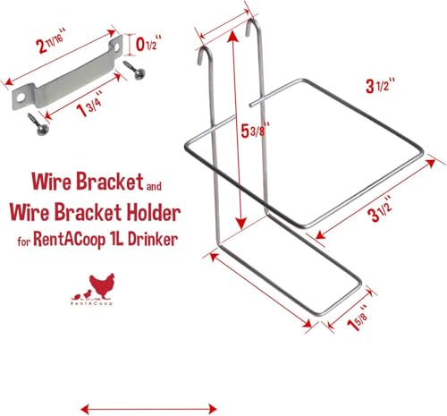 RentACoop Wire Bracket for Small Animal Drinking Bottle (32 oz/1 Liter) - size: 32 oz