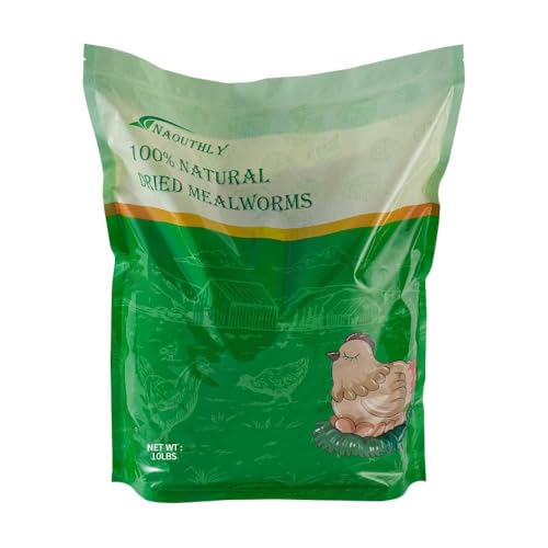 Bulk Dried Mealworms 10Lb Bag -Premium Non-GMO Dried Mealworms for Chicken, Nutritious High Protein - 100% Natural for Laying Hens, Birds, Ducks, Chicken Feed - size: 10 Pound (Pack of 1)