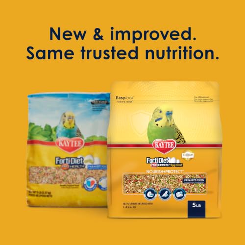 Kaytee Forti-Diet Pro Health Egg-Cite! Nourish+Protect Parakeet Bird Seed | Balanced digestion. Parakeet bird food with real egg. Parakeet food for breeding, molting, with prebiotics