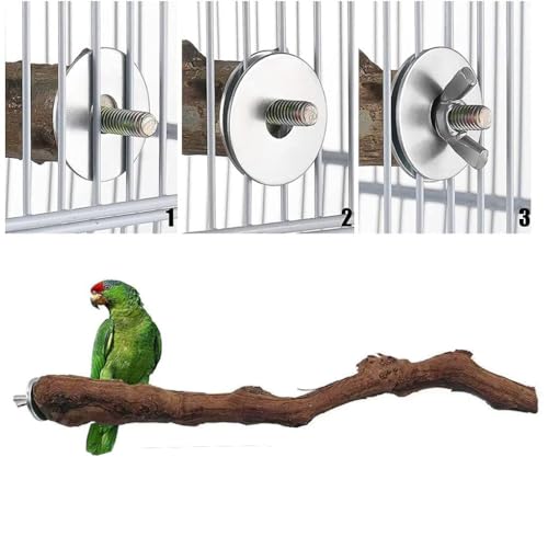 Natural Parrot Perch Wild Grape Stick Bird Standing Pole Claw Grinding Fork Parrot Climbing Standing Branch Toy Chewable Cage Accessory Small Budgies Love Birds 4PCS