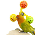 Spinning Bird-Toys Bird Cage Toys & Bird Perch Parrot-Parakeet Budgie Cockatiel Conure Macaw Chicken Parrot Enrichment Cage Accessories Small Animal Chewing Toy (Yellow Spinner Bell) - color: Yellow Spinner Bell