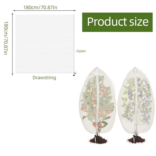 2 Pcs 6x6ft Fruit Tree Covers with Zipper and Drawstring,Nets to Protect Garden Blueberry Bushes from Birds and Insects, Fruit Tree Netting for Vegetable - size: 6 X 6ft