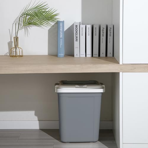 Ashfield & Harkness Airtight Pet Food Grey Storage Container, 23 Qt | Holds 20 lbs of dry food - BPA-free HDPE plastic - silicone airtight seal - scoop included - slim design - color: Grey, size: 20 lbs