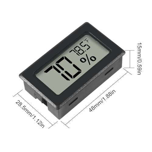 12 Pack Mini Hygrometer Indoor Humidity Meter Hygrometer Thermometers Humidity Meters Gauge Hygrometer Mini Digital Thermometer Hygrometer with Fahrenheit (℉) for Humidors, Greenhouse, Garden - color: 12PCS