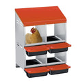Chicken Nesting Boxes with Cleanable Pull-Out Trays, 4-Hole Wall Mount Roll Away Nest for Easy Cleaning & Egg Collection - size: 4 holes 2 layers