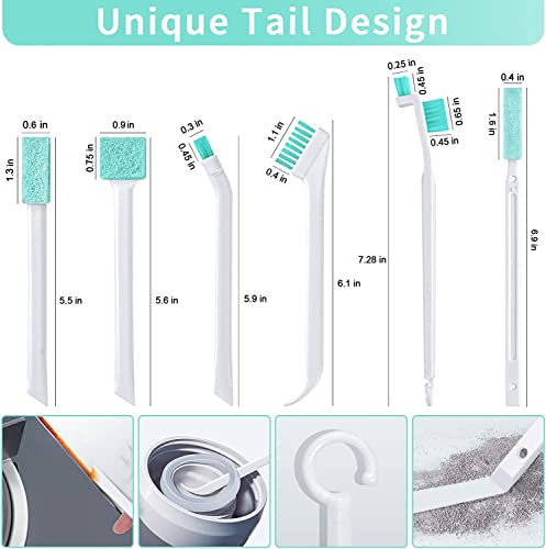 Lumkew Small Cleaning Brushes for Small Spaces, 16 Pcs | Tiny Household Cleaning Supplies Tools, Mini Crevice Cleaning Brush Scrub Narrow Corner Nook Track Grooves - size: F-16pcs