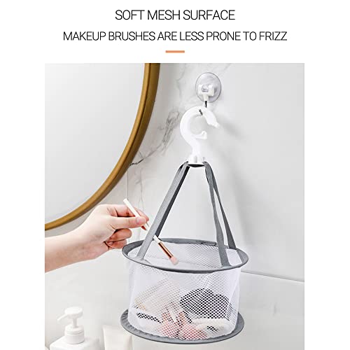 SooGree 2PCS Makeup Brush Dryer Hanging Mesh Rack Basket for Makeup Tool | For Makeup Tools Cleaning, Mini Cosmetic Brushes Sponges Drying Holder, Organizer, Beauty Egg Drying Net - color: White
