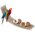 39 x 7.5 Inches Seagrass Mat Natural Woven Net Bird Hammock with Hooks Climbing Rope Ladder Chew Toy Cage Accessories for Parrots Cockatiels Hamsters Rats Guinea Pigs Bearded Dragons