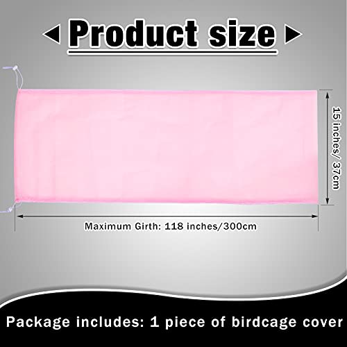 Shappy Large Bird Cage Seed Catcher,Bird Cage Cover Net Skirt Guard,Adjustable Soft Airy Mesh Net for Parrot Parakeet Macaw(118 x 15 Inch/ 300 x 37 cm,Light Pink) - color: Light Pink, size: 118 x 15 Inch/ 300 x 37 cm