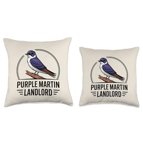 Purple Martin Landlord Purple Martin Birds Lover Adult Kids Throw Pillow - size: 18x18