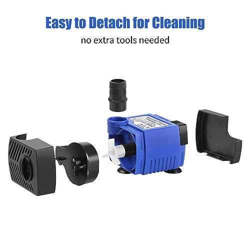 AQUANEAT Small Fountain Pump, 50 GPH Mini Submersible Water Pump with 3.3 ft Tubing, for Aquarium Fish Tank, Pet Water Fountain, Hydroponics, Pond Waterfall Filter Pump - size: 50 GPH