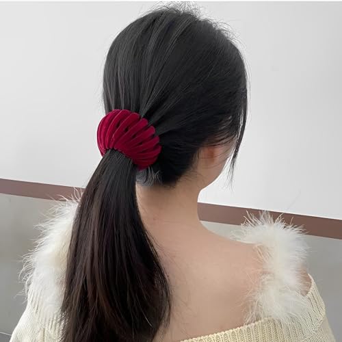 Bird Nest Magic Hair Clip, 7PCS Lazy Plate Hairpin,Velvet Expandable Bun Fixed Hair Claw Vintage Retractable Ponytail Holder Hairpin Buckles for Women and Girls