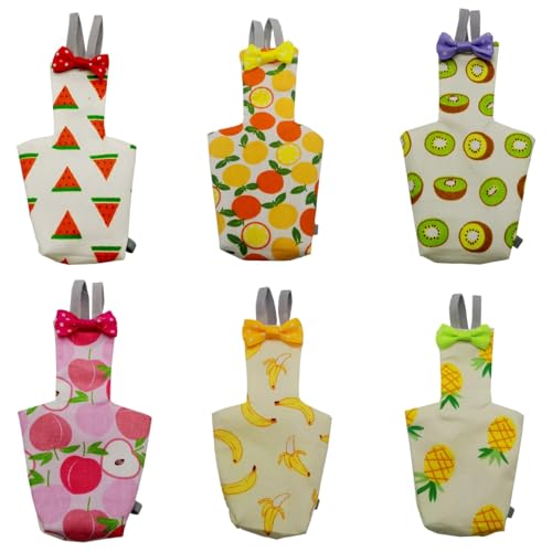 6PCS Washable Reusable Bird Diapers with Waterproof Lining & Adjustable Straps – Soft Parrot Diaper Clothes Costume Set for for Parakeets, for Budgies, for Mini Macaws (M) - size: M