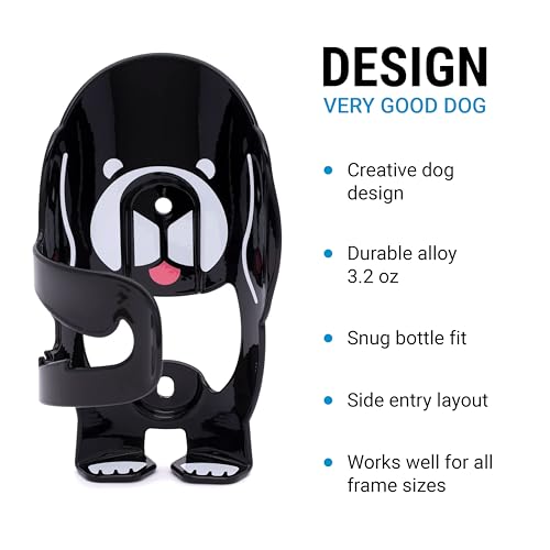 Portland Design Works Water Bottle Cage - Lightweight Water Bottle Holder for Bikes, Very Good Dog Cage, Black - style: Very Good Dog Cage - Black