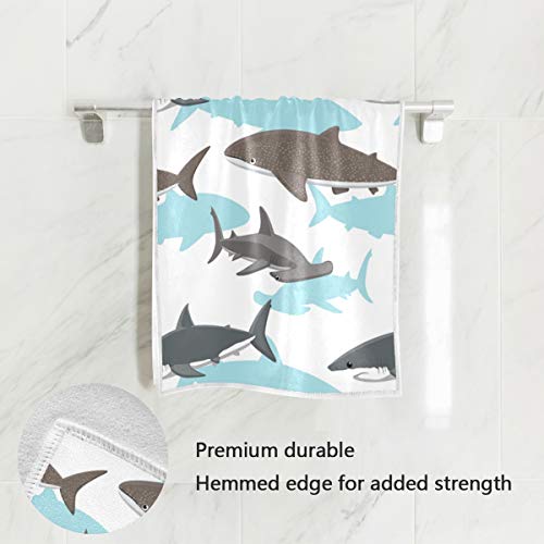 Starry Whale Shark Hand Towel Ultra Soft Luxury Towels for Bathroom 30"x15" - color: Multi 2