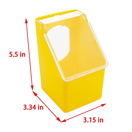 4 Pcs Pigeon Plastic Feeder, Quail Bird Food Feeding Hanging Box for Parrot Pigeon Bird Cage Poultry (One Hole)