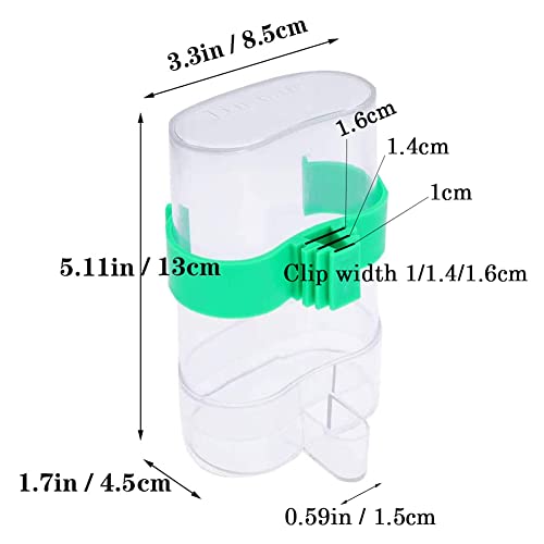 [2 Pack] Seneme Automatic Bird Water Dispenser for Cage, Birds Clear Dispenser Food Feeder, Bird Food Feeder for Cage