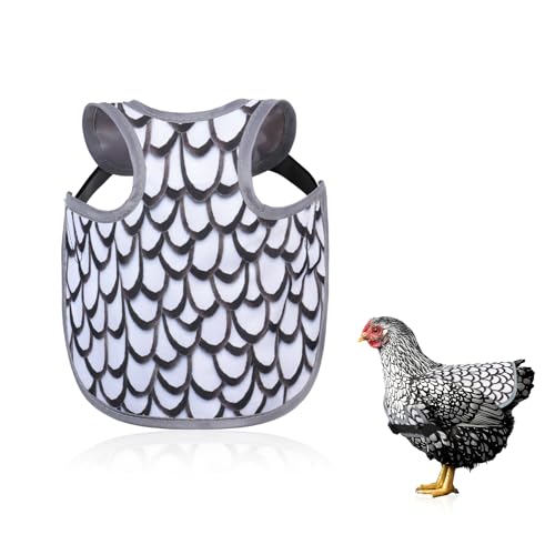 Chicken Saddle for Hens - Chicken Aprons for Hens With Adjustable Straps, Chicken Aprons & Vest Jacket for Hens - style: White Feather