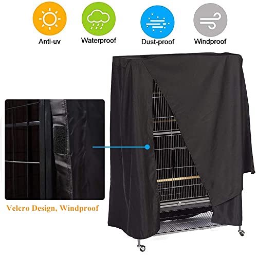 Bird Parrot Cage Cover Waterproof Sun Square Rolling Stand Birds Parrots Cages Covers Good Night Parrot Birdcage Protector Covers (41x27x48in) - size: 41.0"L x 27.0"W x 48.0"H