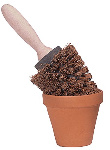 REDECKER Palmyra Fiber Flowerpot Brush with Oiled Beechwood Handle, 9-7/8-Inches - Flower Pot Bristle Brush - Garden Pot Cleaning Brush - Garden Pot Brush