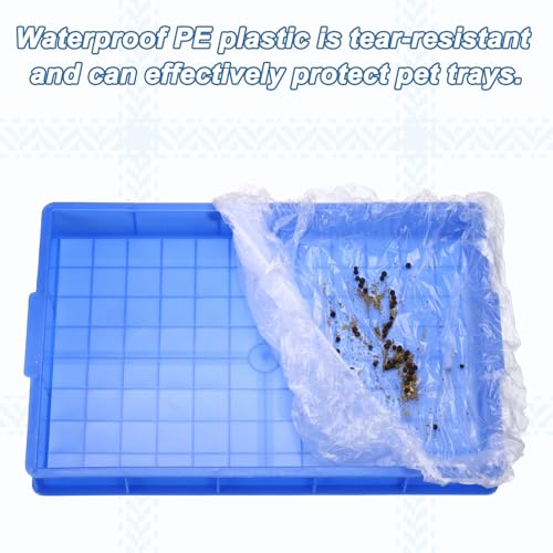 Disposable Bird Cage Liners, Clear Plastic Cage Liners for 28x20 Inch Pallets Tray Universal Elastic Film, (50 Pcs), Intended for Parakeet/Cockatiels/Rabbit/Guinea Pig - size: 28x20 Inch