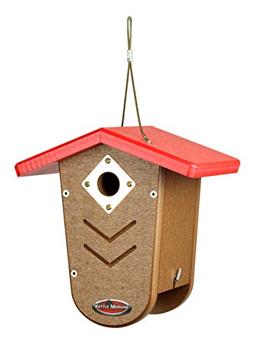 Recycled Moraine Bird House Nest Box for Wrens & Chickadees (Red/Chocolate) - color: Red/Chocolate
