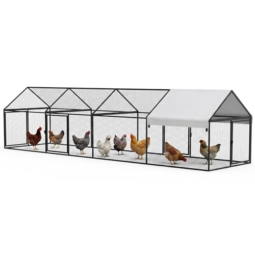 NUGRIART Metal Chicken Coop with Run – 157” Waterproof Poultry Cage, Expands Existing Wooden Coops, Ideal for Small Backyard Flocks - size: 157.0"L x 40.0"W x 40.0"H